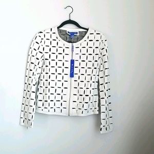 White leather motorcycle jacket